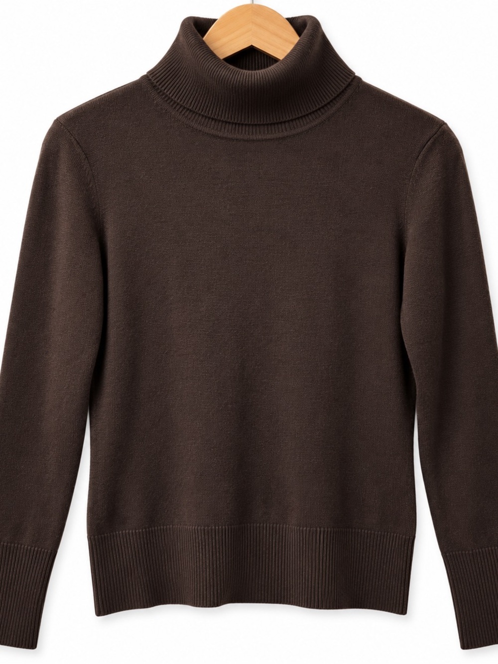 Victor Alfaro 100% Cashmere Turtleneck Sweater Women M Chocolate Brown